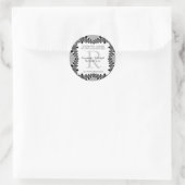 Modern Monogram bruiloft Jubileum Ronde Sticker (Tas)