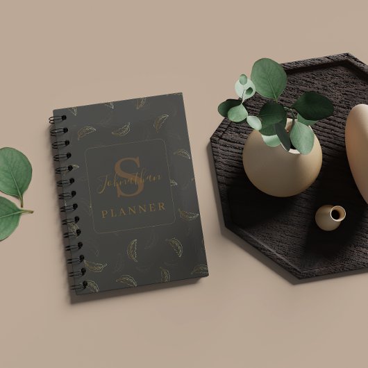 Modern Monogram Business Black - Gold