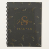 Modern Monogram Business Black - Gold Planner (Voorkant)