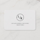 Modern, monogram, cirkel, grijs visitekaartje (Voorkant)