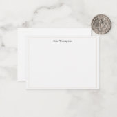 Modern Monogram Classic Black Personal Stationery  Notitiekaartje (Voorkant / Achterkant in situ)