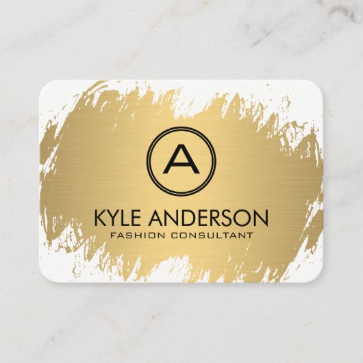 Modern Monogram Classic Gold Lux Expressive Visitekaartje (Voorkant)