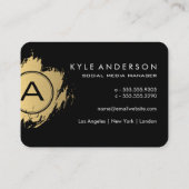 Modern Monogram Classic Gold Lux Expressive Visitekaartje (Achterkant)