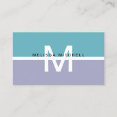 Modern Monogram Colorblock Visitekaartje (Voorkant)