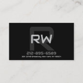 Modern Monogram Contactkaartje (Achterkant)