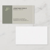 Modern Monogram Creatief Duidelijk Chic Elegant Gr Visitekaartje (Voorkant / Achterkant)