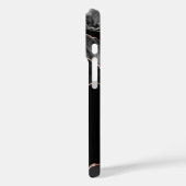 Modern Monogram D Zwart Agaat Marmer Roos Goud Case-Mate iPhone Case (Achterkant / Links)