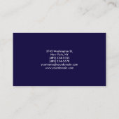 Modern Monogram Dark Blue Trendy Visitekaartje (Achterkant)