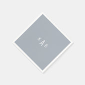 Modern Monogram Dusty Blue Cocktail Napkins Servet (Hoek)