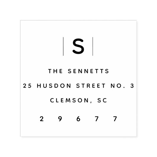 Modern monogram eenvoudig retouradres  zelfinktende stempel (Design)