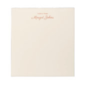 Modern Monogram Eenvoudig Stijlvol Wit Ivoor & Kor Notitieblok (Voorkant)