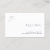 Modern Monogram Eenvoudige Chic Sjabloon Minimalis Visitekaartje (Achterkant)