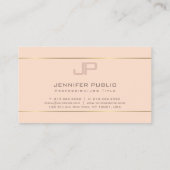 Modern Monogram Elegant Design Trendy Plain Luxury Visitekaartje (Achterkant)