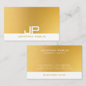 Modern Monogram Elegant Gold Sjabloon Professional Visitekaartje (Voorkant / Achterkant)