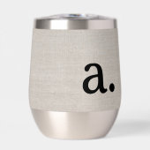 Modern Monogram Elegant Linnen Look Initiaal Naam (Voorkant)