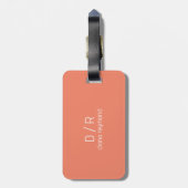 Modern Monogram Elegant Name Salmon Bagagelabel (Achterkant verticaal)