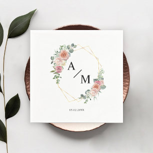 Modern Monogram Elegant Pastel Boho Servet