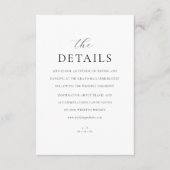 Modern Monogram Elegant Script Details Trouwen Informatiekaartje (Voorkant)