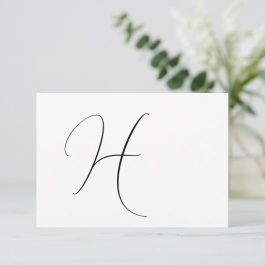 Modern Monogram Elegant Zwart-wit Bruiloft RSVP Kaartje (Staand voorkant)