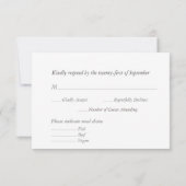Modern Monogram Elegant Zwart-wit Bruiloft RSVP Kaartje (Achterkant)