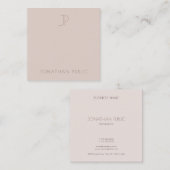 Modern Monogram Elegante Minimalistische Sjabloon Vierkante Visitekaartje (Voorkant / Achterkant)