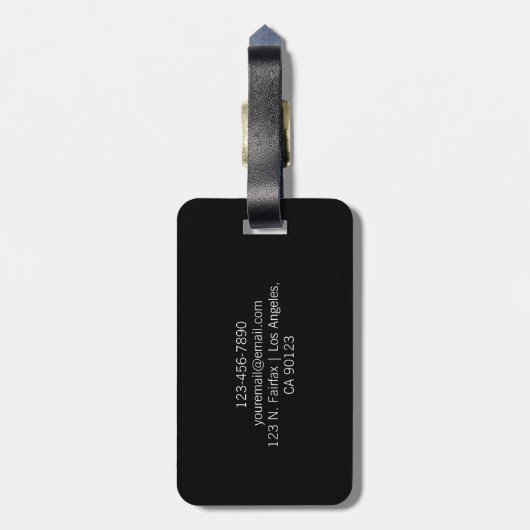 Modern monogram en bewerkbare vormen en kleuren bagagelabel (Achterkant verticaal)