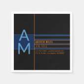 Modern monogram en bewerkbare vormen en kleuren servet (Voorkant)