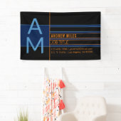 Modern monogram en bewerkbare vormen en kleuren spandoek (Insitu)