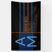 Modern monogram en bewerkbare vormen en kleuren spandoek (Verticaal)