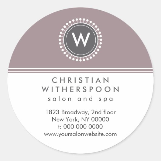 Modern Monogram Esthetisch Ronde Sticker (Voorkant)