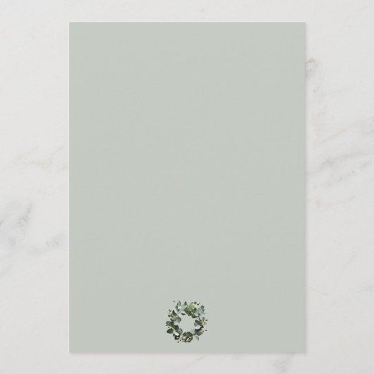 Modern Monogram Eucalyptus Krans Trouwen | Sage Programma (Achterkant)