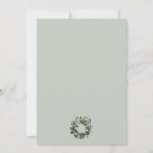 Modern monogram eucalyptuskrans | Sage Green Kaart (Achterkant)