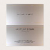 Modern Monogram Faux Gold Silver Elegant Sjabloon Visitekaartjes (Binnenkant ongevouwen)