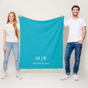 Modern Monogram Fleece Deken