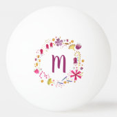 Modern Monogram Floral Pingpongballen (Achterkant)