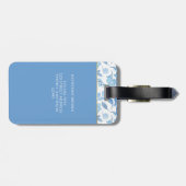 Modern Monogram flower Pattern Trendy Stylish Bagagelabel (Achterkant horizontaal)