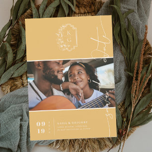 Modern Monogram Foto Save the Date