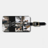 Modern Monogram Fotocollage Bagagelabel (Voorkant horizontaal)