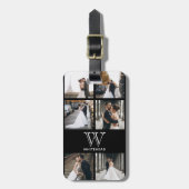 Modern Monogram Fotocollage Bagagelabel (Voorkant verticaal)