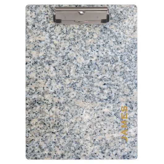Modern Monogram, gepersonaliseerd graniet en goud Klembord (Voorkant)