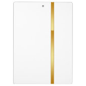 Modern Monogram Gepersonaliseerd Wit en Goud Klembord (Achterkant)