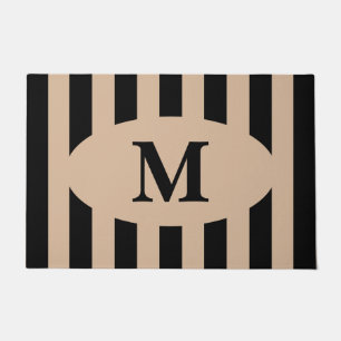 Modern monogram gestreept deurmat