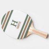 Modern monogram gestreept tafeltennisbatje (Zijkant)