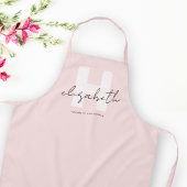 Modern Monogram Girly Script Blush Pink Initiaal Schort