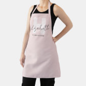 Modern Monogram Girly Script Blush Pink Initiaal Schort (Insitu)