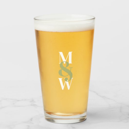 Modern Monogram Glas (Voorkant gevuld)