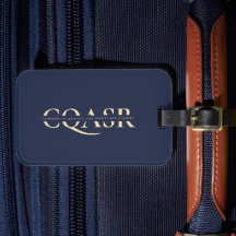 Modern Monogram Gold Company Donkerblauw