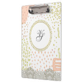 Modern Monogram Gold Pattern  Rustic Klembord (Links)