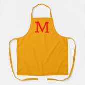 Modern Monogram Golden Yellow en Red Chef's Schort (Voorkant)