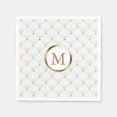 Modern Monogram Goud Initiaal Luxe Wit Quilted Servet (Voorkant)